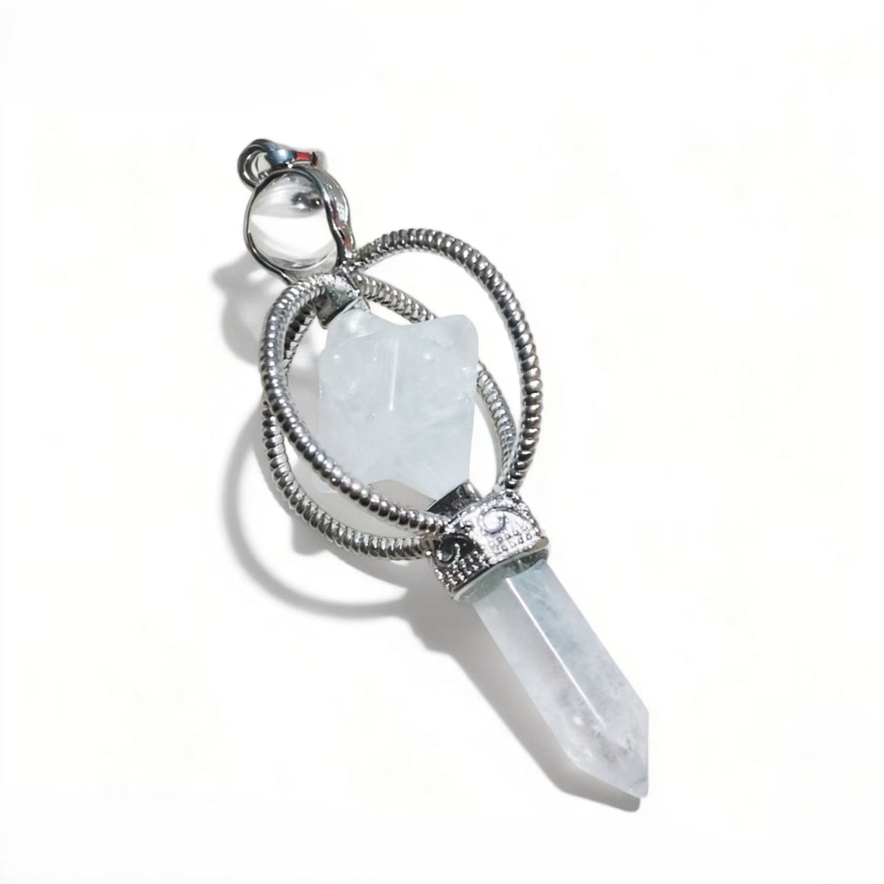 Merkaba Star Hexagon Pillar Pendants Crystal Chain Necklace For Women Men Girls Gifts