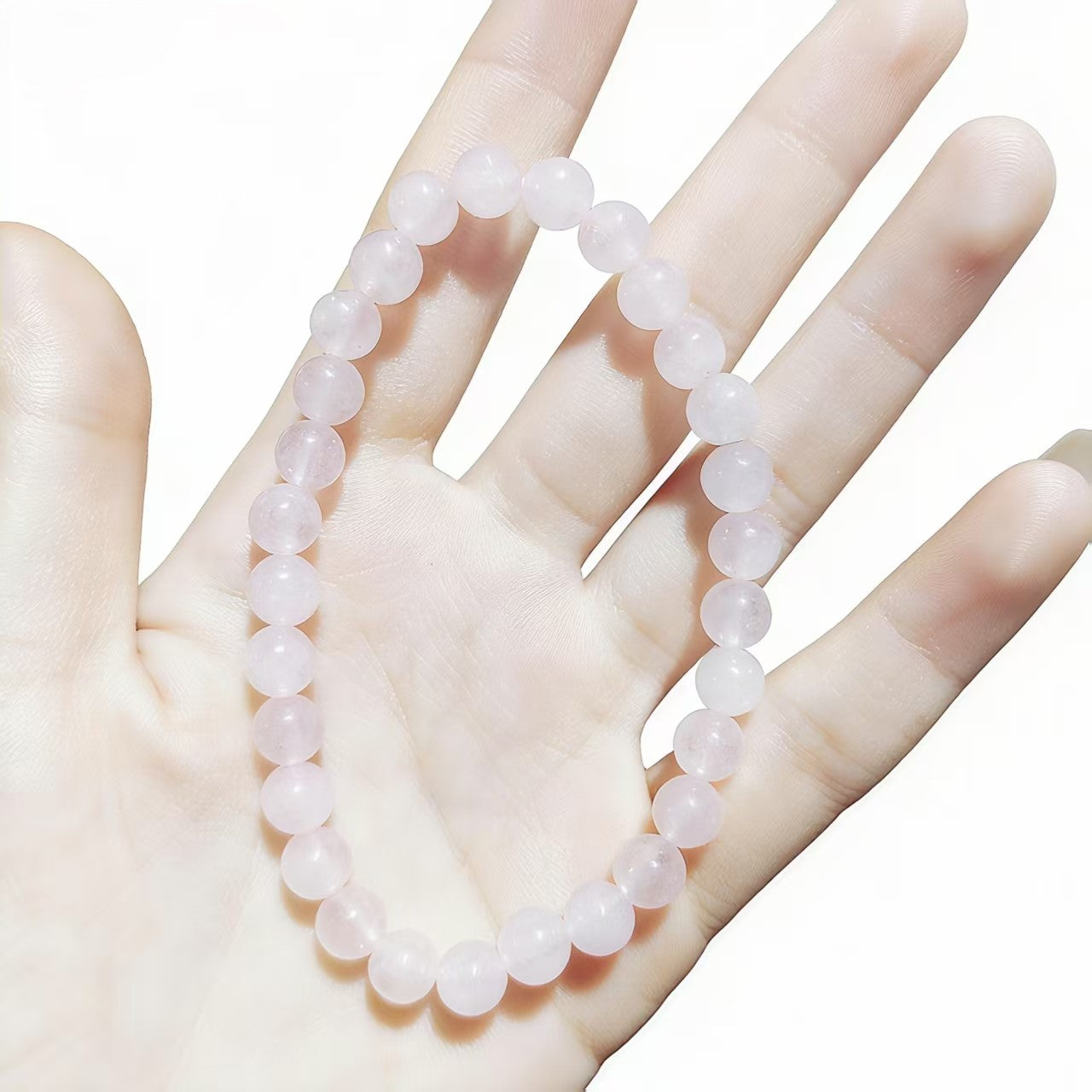 6mm Rose Quartz Bracelet Energy Statement Bracelet Charm  Charm Beaded Couples Bracelets