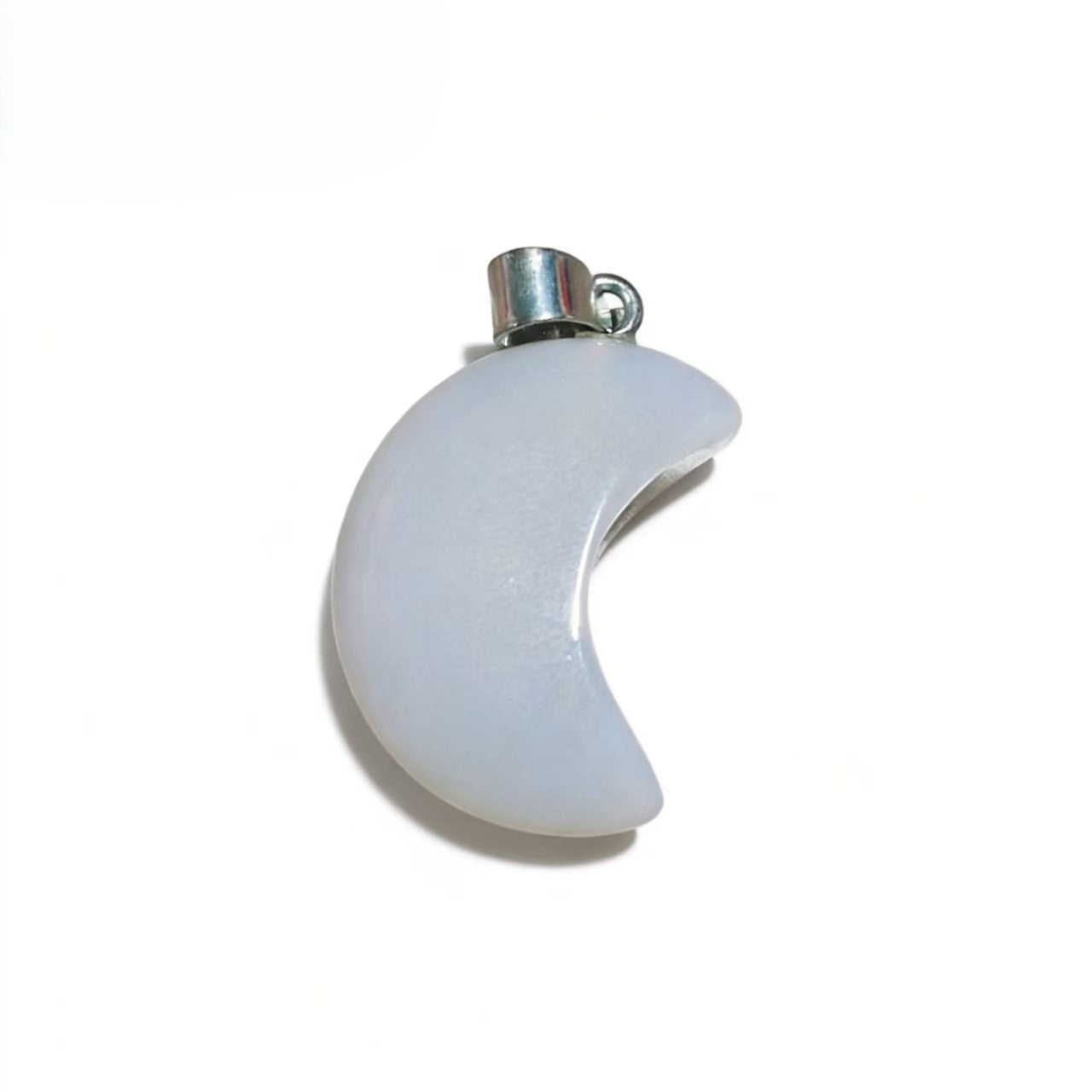 Natural Crystal Moon Pendant, Assorted Gemstone Crescent Charms for Jewelry Making