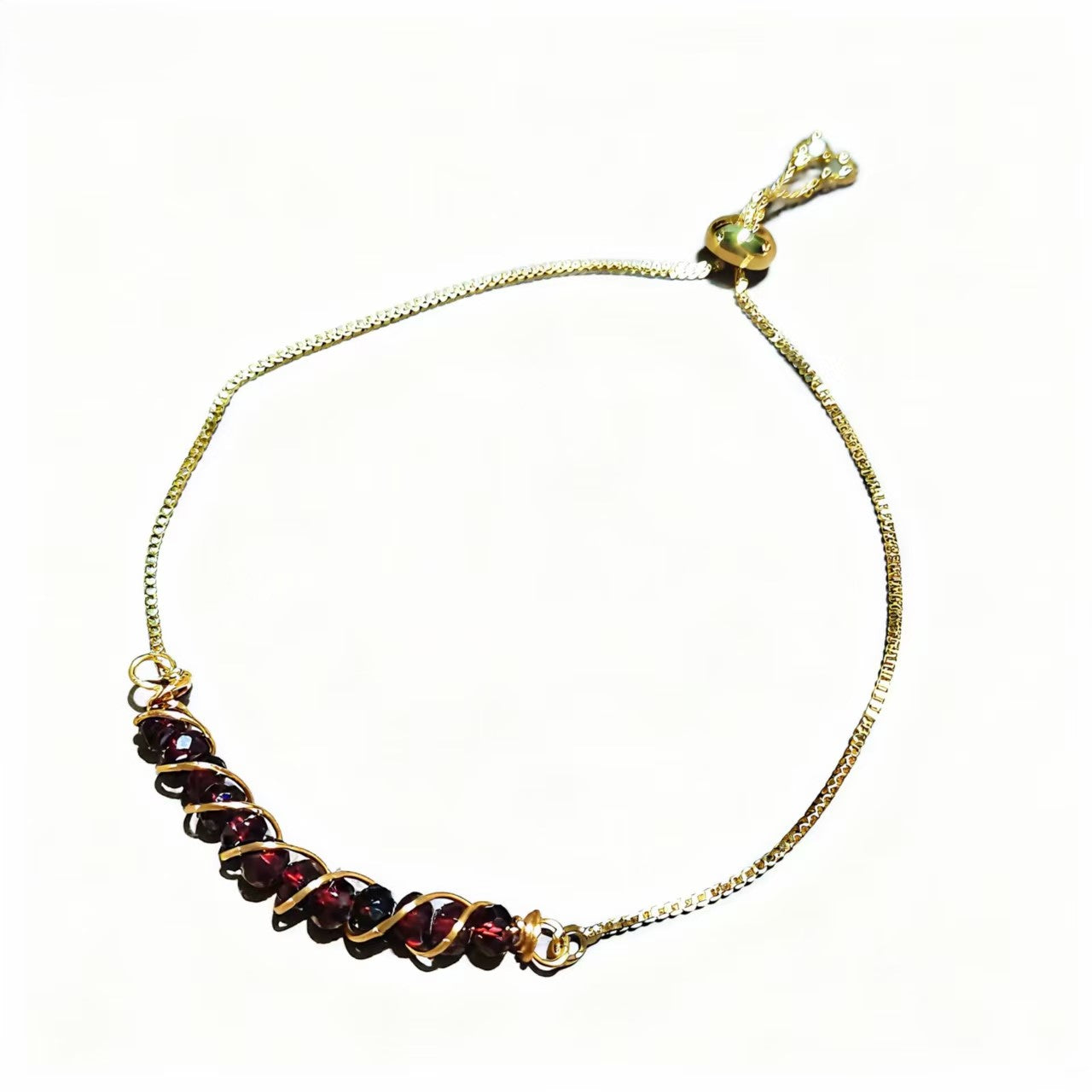 Golden Wired Facted Crystal Beads Bracelet Gifts