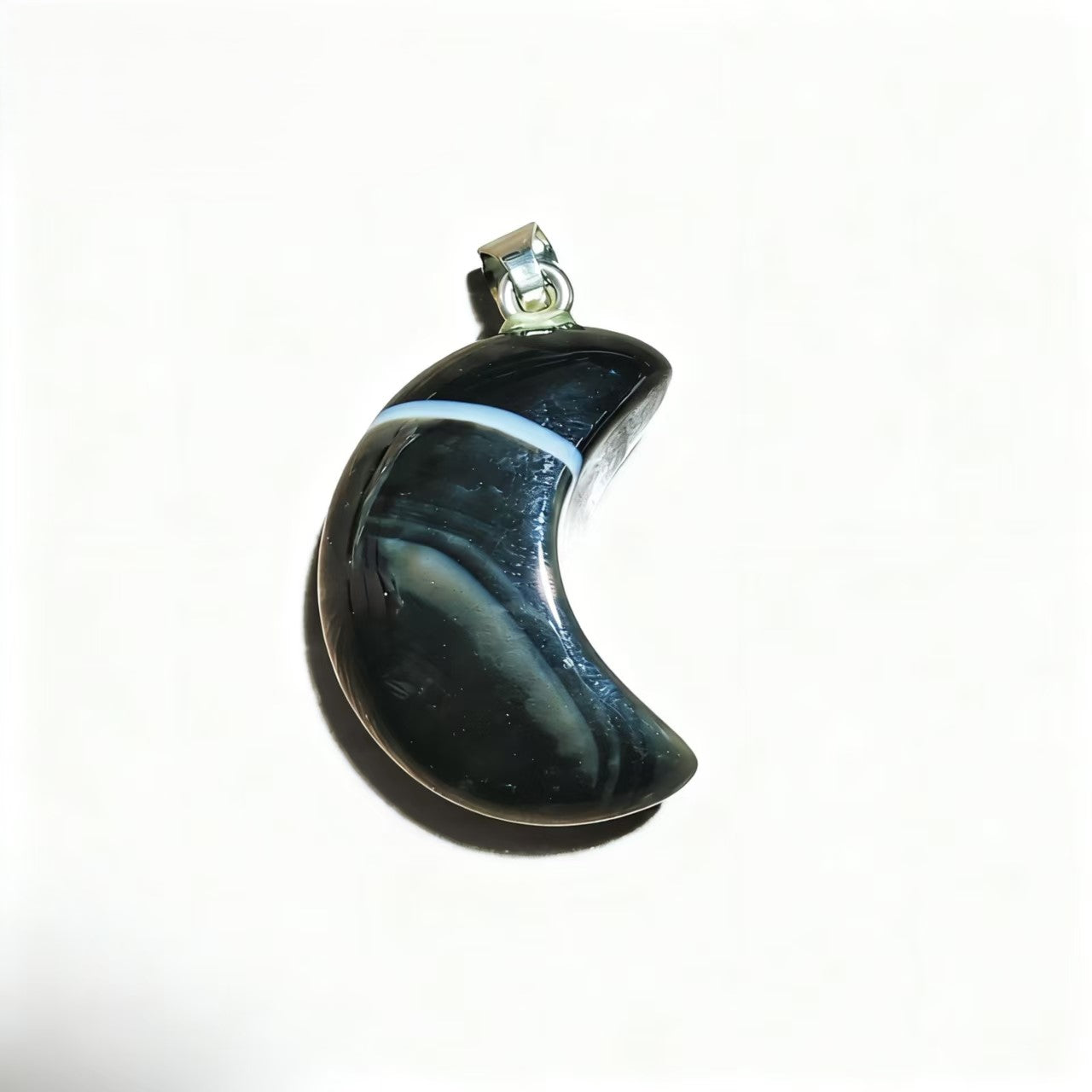 Natural Crystal Moon Pendant, Assorted Gemstone Crescent Charms for Jewelry Making