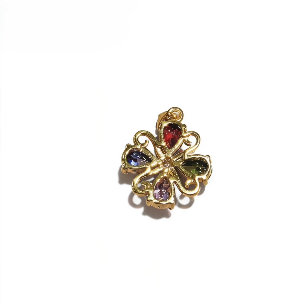 High-end Luxury Flower Shape Color Zircon Pendants Gold-plated Accessories For Women Jewelry Gifts