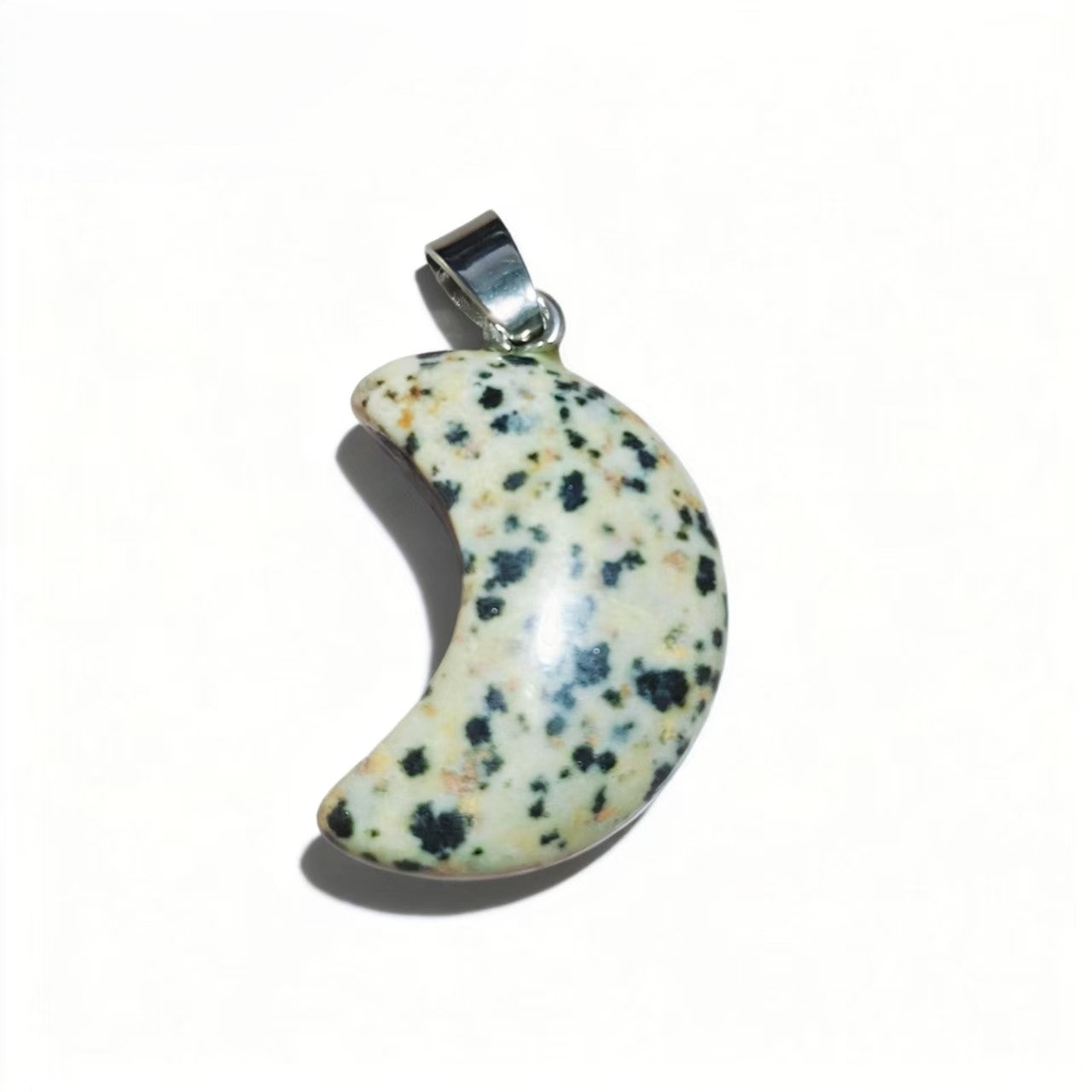 Natural Crystal Moon Pendant, Assorted Gemstone Crescent Charms for Jewelry Making