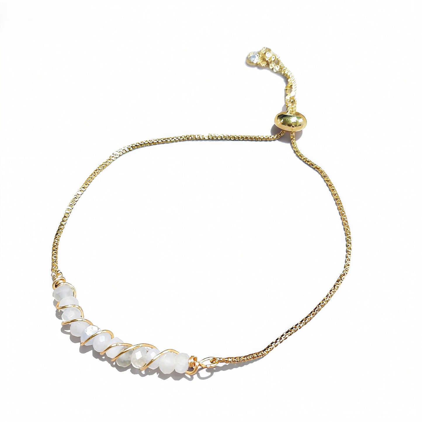 Golden Wired Facted Crystal Beads Bracelet Gifts