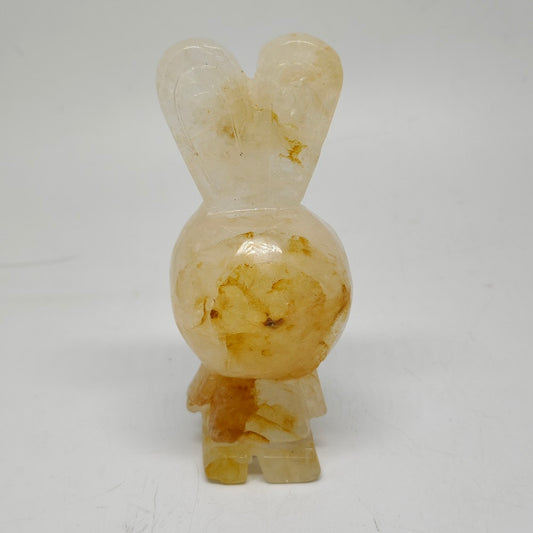 181.7g natural golden healer rabbit carving ornaments healing