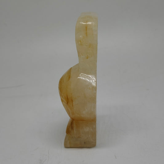 181.7g natural golden healer rabbit carving ornaments healing