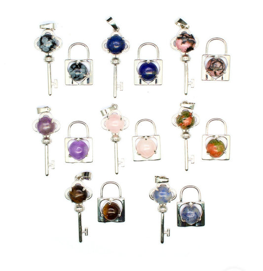 crystal stone couple keylock pendant polynomial suit fashion