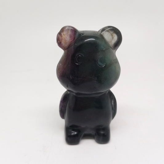 294.6g natural fluorite bear carving ornaments healing