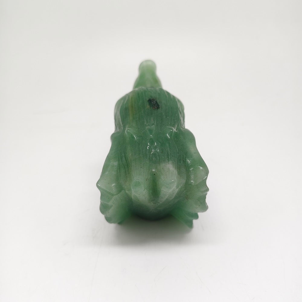354.2g natural green aventurine dragon head carving ornaments healing
