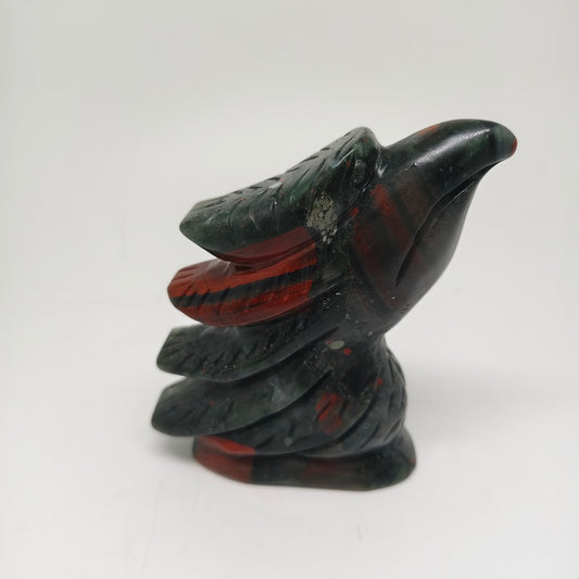 African blood stone bird carving ornaments healing 303.9g