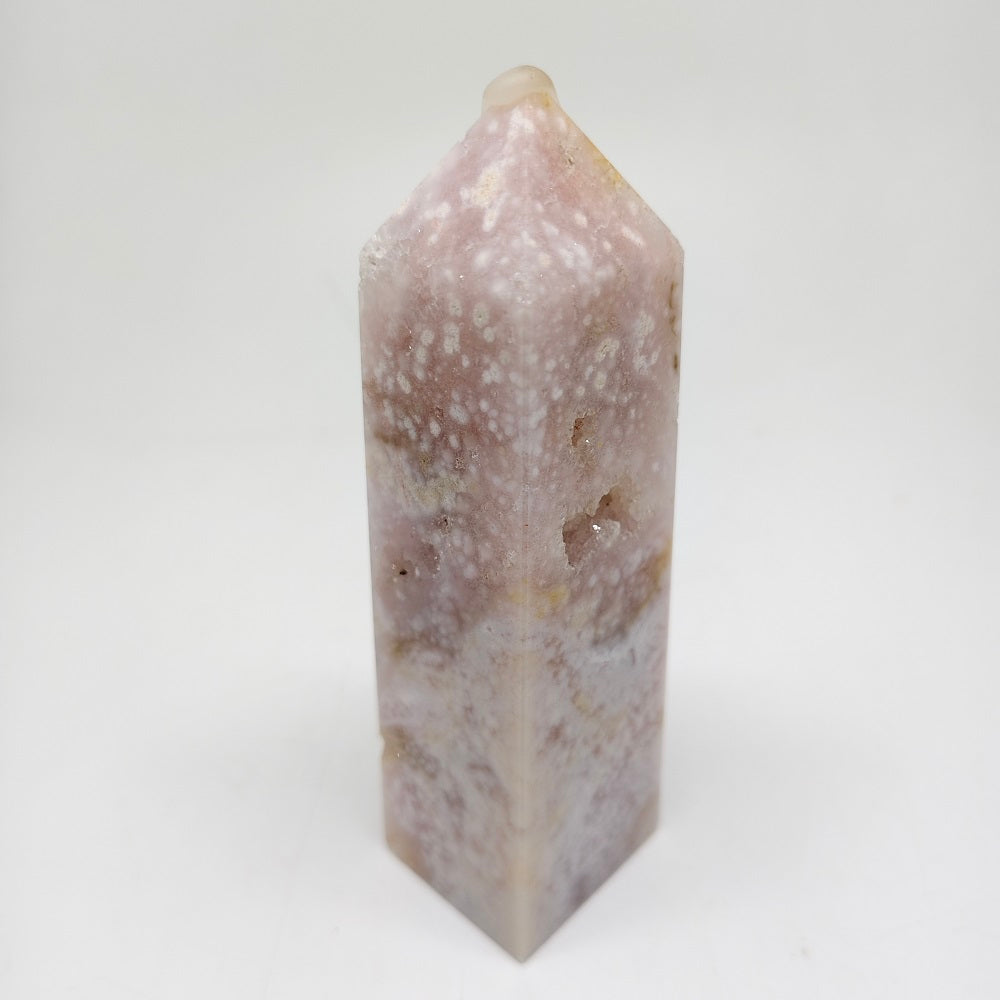 268g natural cherry blossom agate tower ornaments healing
