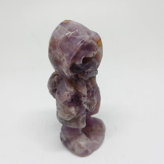 136.7g natural amethyst skull Jack carving ornaments healing