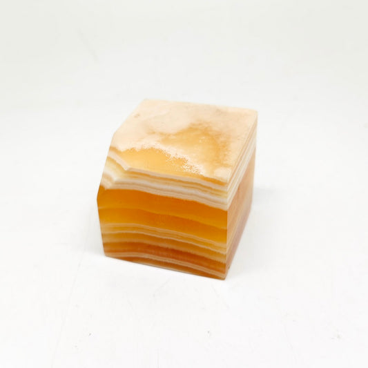 220.9g natural orange calcite square carving ornaments healing
