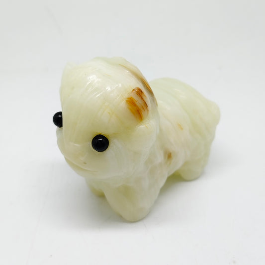327.8g natural Afganistan dog carving ornaments healing