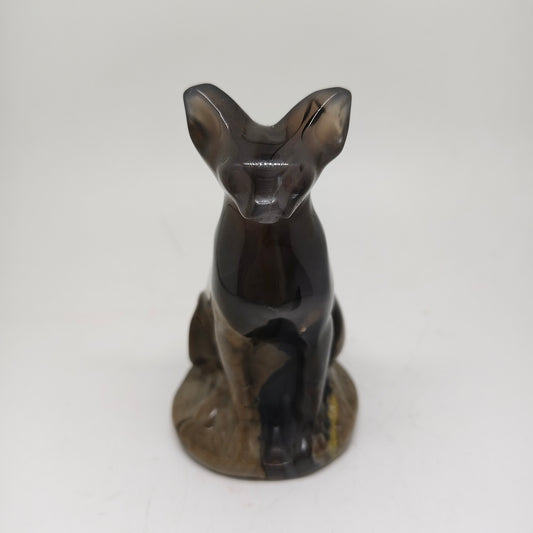 volcanic agate cat carving ornaments healing 436g