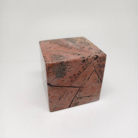 577.5g natural Chinese painting stone square carving ornaments healing