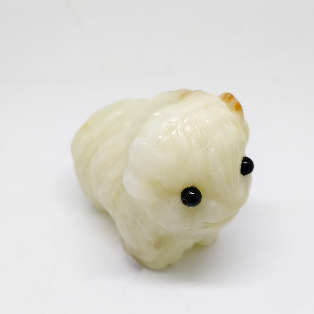327.8g natural Afganistan dog carving ornaments healing