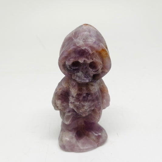 136.7g natural amethyst skull Jack carving ornaments healing