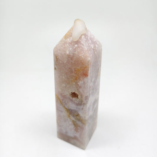 268g natural cherry blossom agate tower ornaments healing