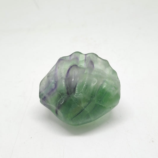 104g natural fluorite clam shell carving ornaments healing