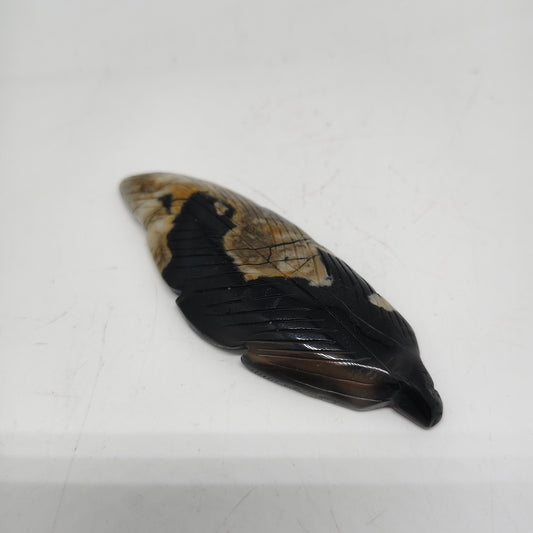 51.4g natural volcanic agate leaves carving ornaments healing