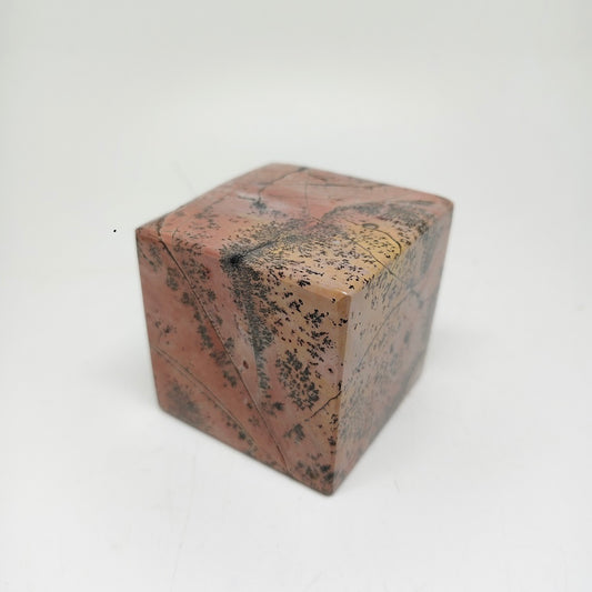 577.5g natural Chinese painting stone square carving ornaments healing