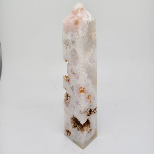 422g natural cherry blossom agate tower ornaments healing