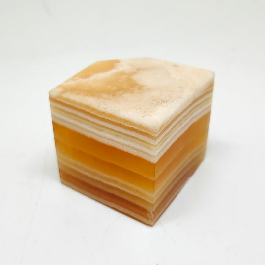 220.9g natural orange calcite square carving ornaments healing