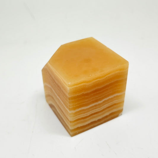 195.5g natural orange calcite square carving ornaments healing