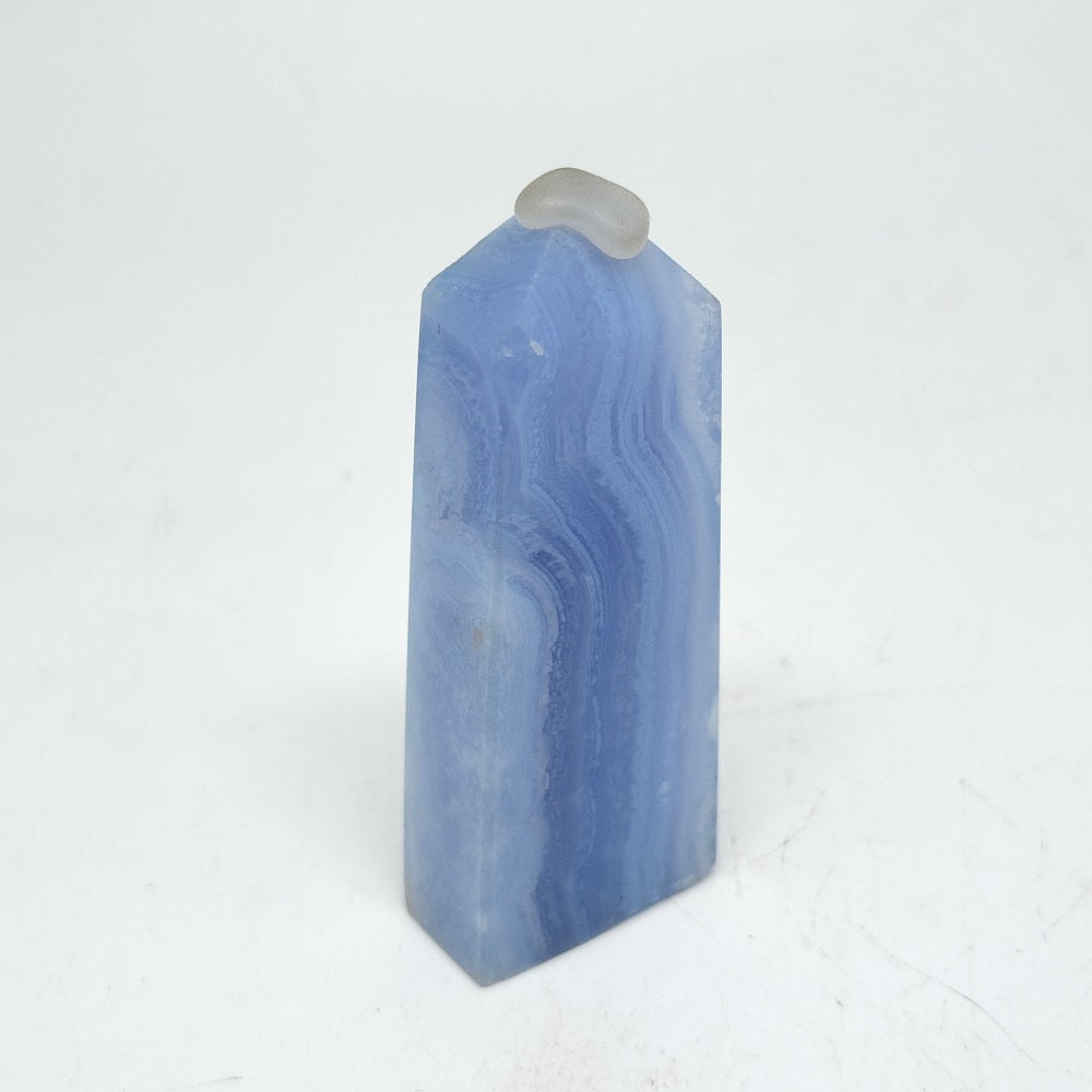natural blue lace agate tower ornaments healing 59.4g