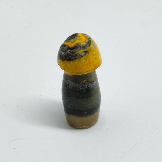 natural bumble bee jasper mushroom carving ornaments healing 10.1g