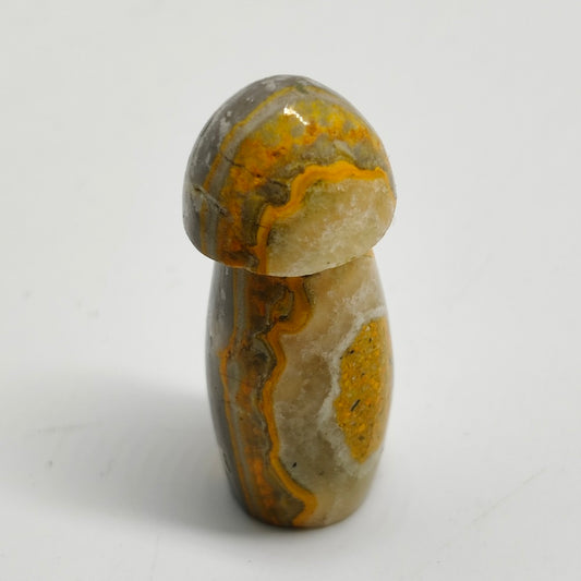 natural bumble bee jasper mushroom carving ornaments healing13.7g