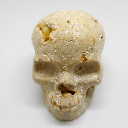 natural silk agate skull carving ornaments healing 535g
