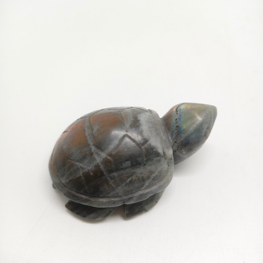 purple flash labradorite turtle carving healing 57.2g