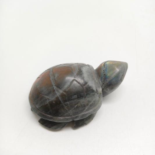 purple flash labradorite turtle carving healing 57.2g