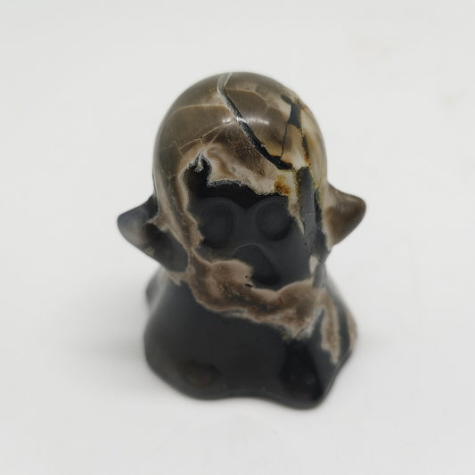 natural volcanic agate ghost carving ornaments healing 84.7g