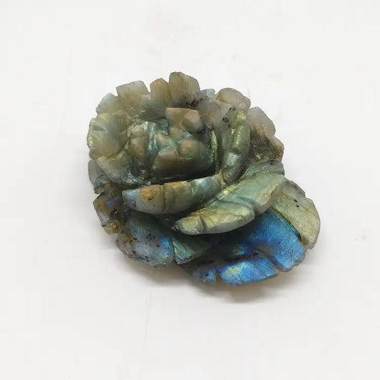 natural labradorite flower carving ornaments healing 95.2g