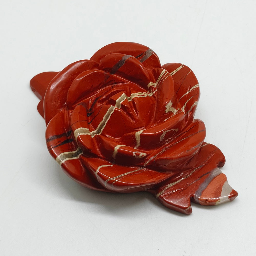 red jasper flower carving ornaments healing 209g