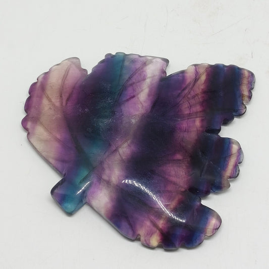 natural fluorite maple leaf carving ornaments healing 200g