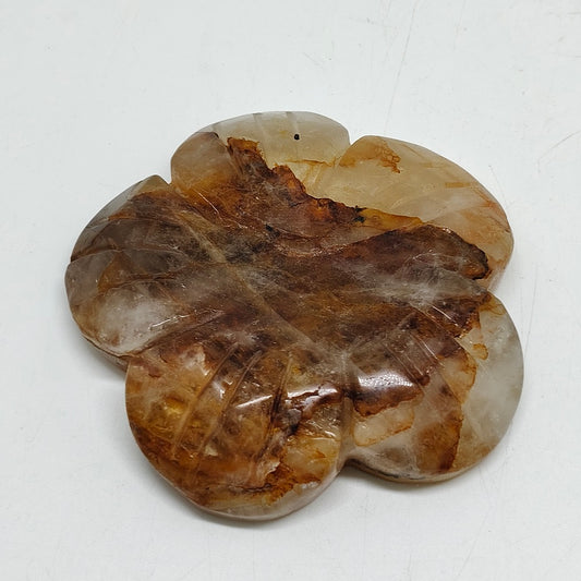 natural golden healer flower carving ornaments healing 124g
