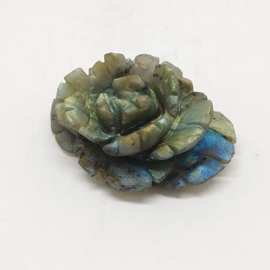 natural labradorite flower carving ornaments healing 95.2g