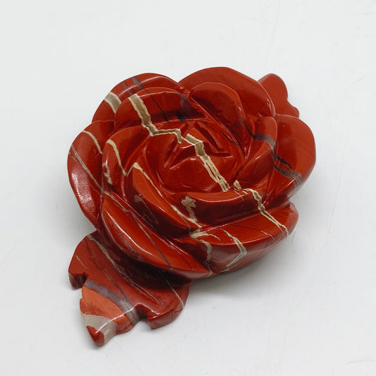 red jasper flower carving ornaments healing 209g