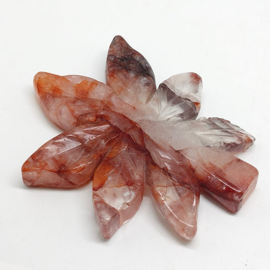red henatoid maple leaf carving ornaments healing 161.9g