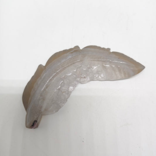natural agate leaves carving ornaments healing 59.6g