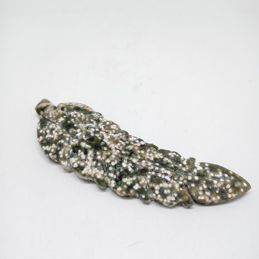 natural ocean jasper leaves carving ornaments healing 119g