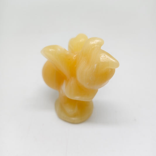 natural yellow calcite bee carving ornaments healing 115.9g