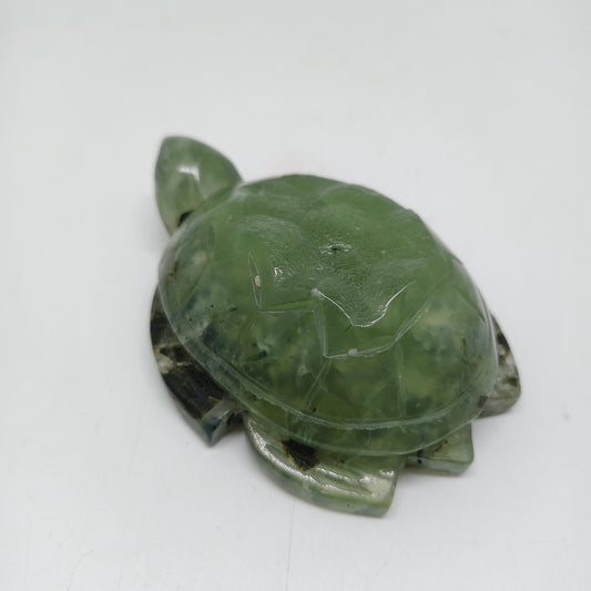 natural prehnite turtle carving ornaments healing 245.8g