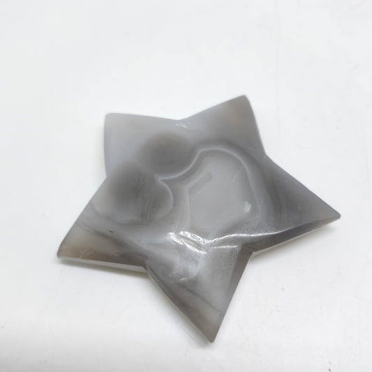 natural agate star carving ornaments healing 88.7g