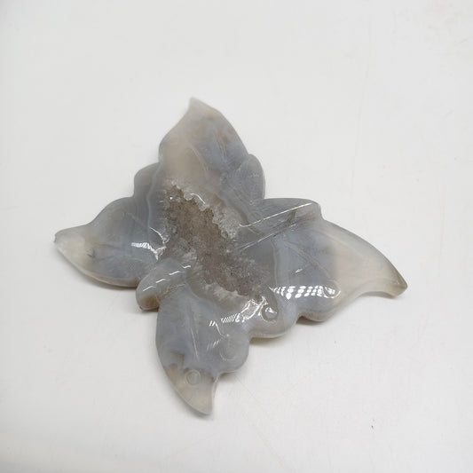 natural agate butterfly carving ornaments healing 107g