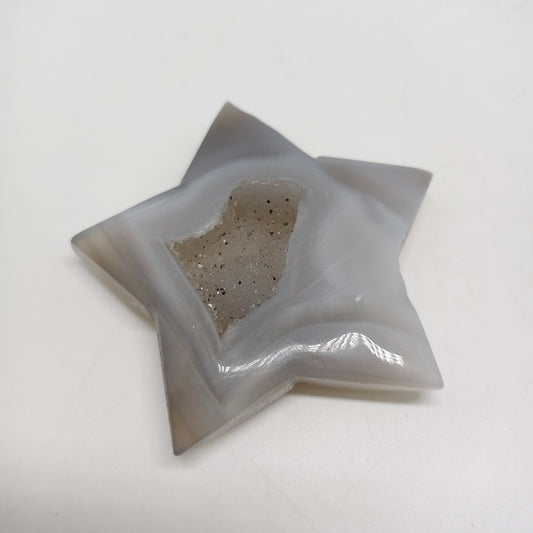 natural agate star carving ornaments healing 88.7g